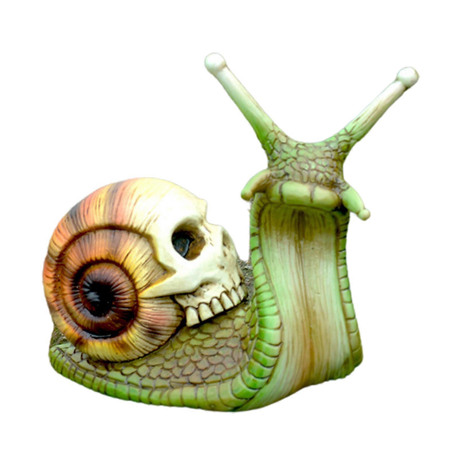 Skull Snail Ornament Resin Craft Sculpture Garden Yard Halloween Skull Snail Figurine Gothic Home Decoration