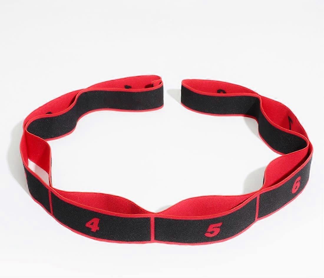 Kids Stretch Strap Band With Multi Loops Yoga Exercise Trainer Bands latin Band (Red)