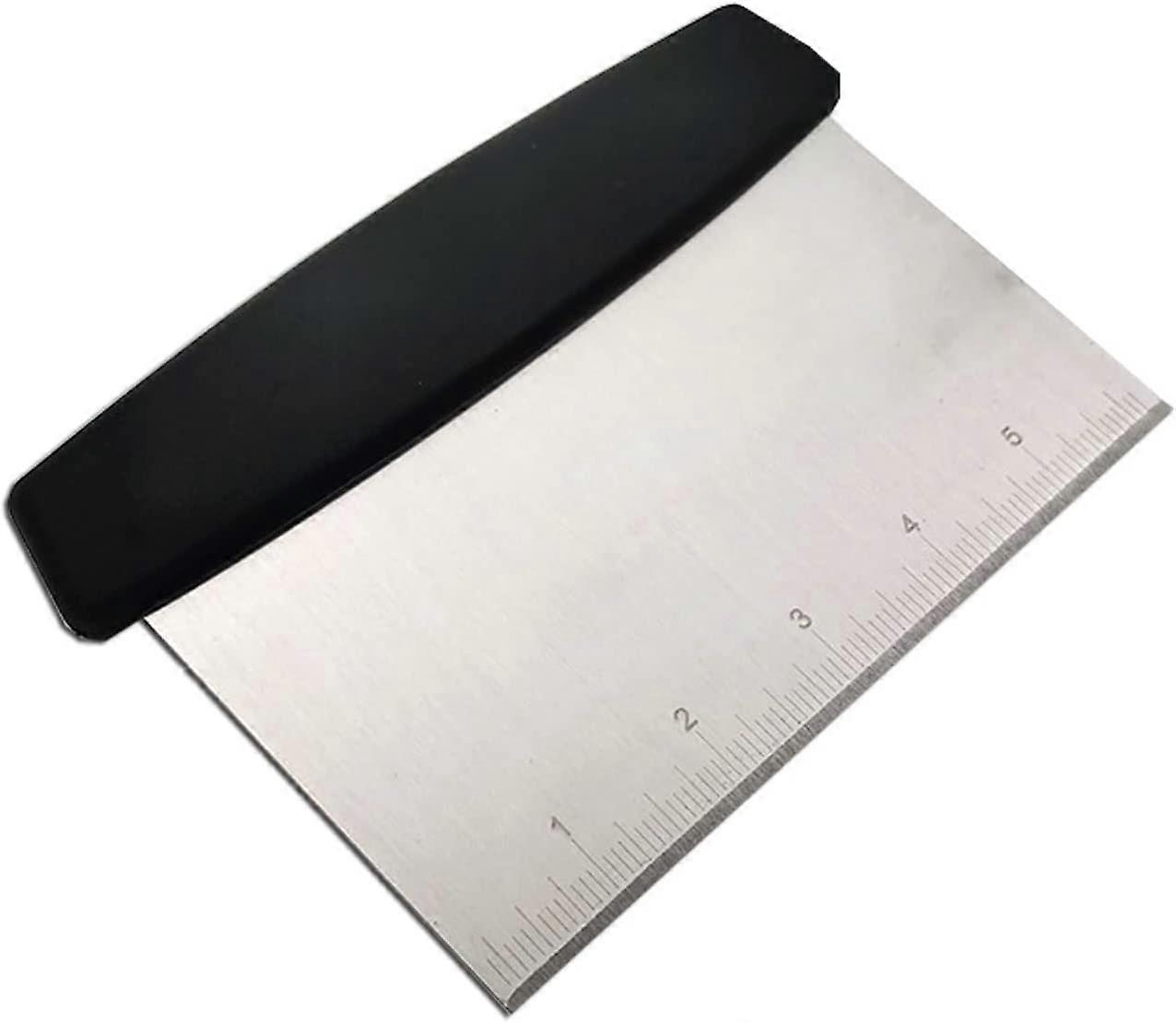 Stainless Steel Bench Scraper, Dough Pastry Scraper with Measuring Scale, Multipurpose Griddle Scraper&Chopper for Pastry Dough Pizza Cake Bread