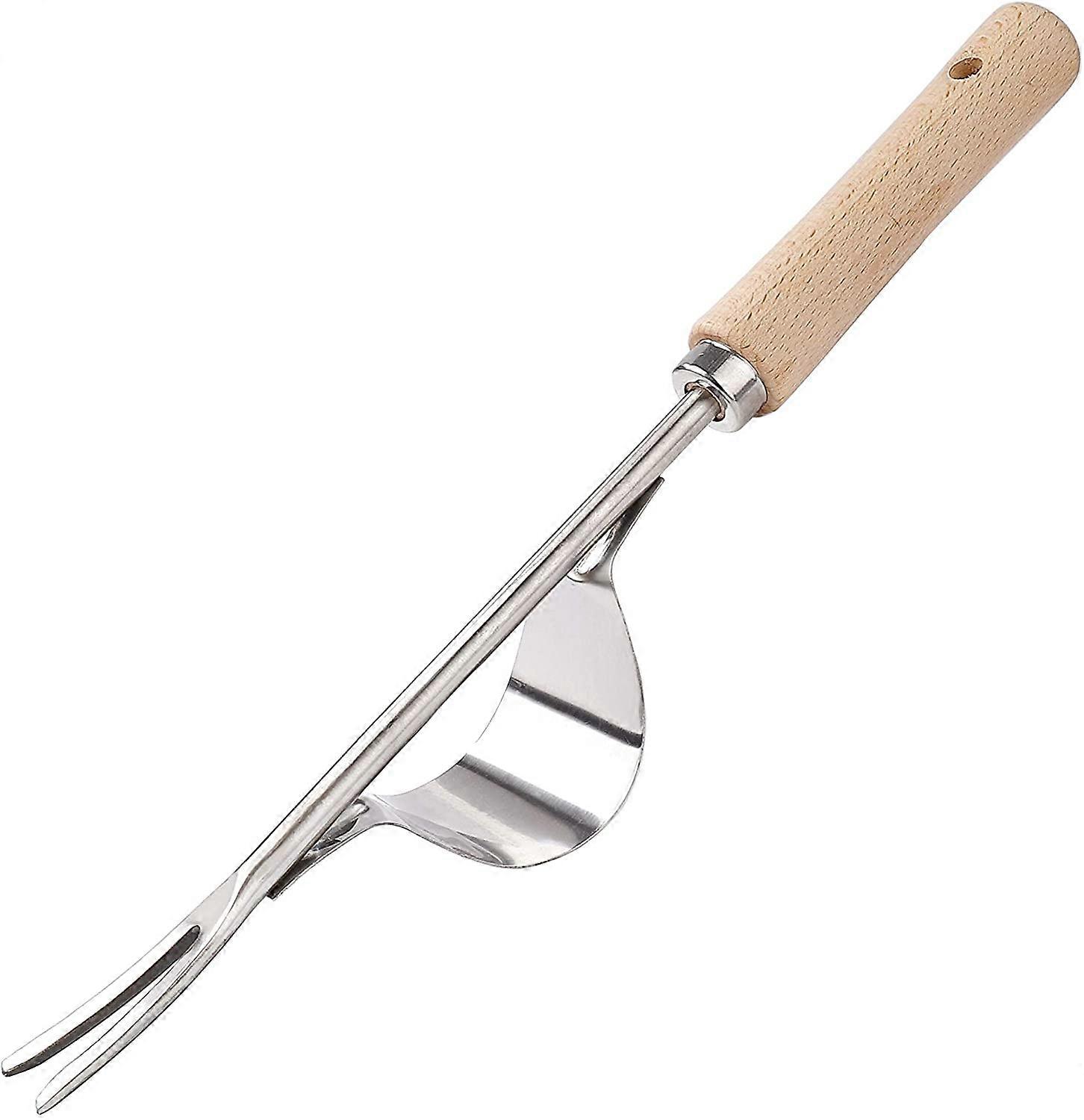 Manual Garden Weeder Stainless Steel Weeding Tool with Wooden Handle Garden Tool for Weeding Your