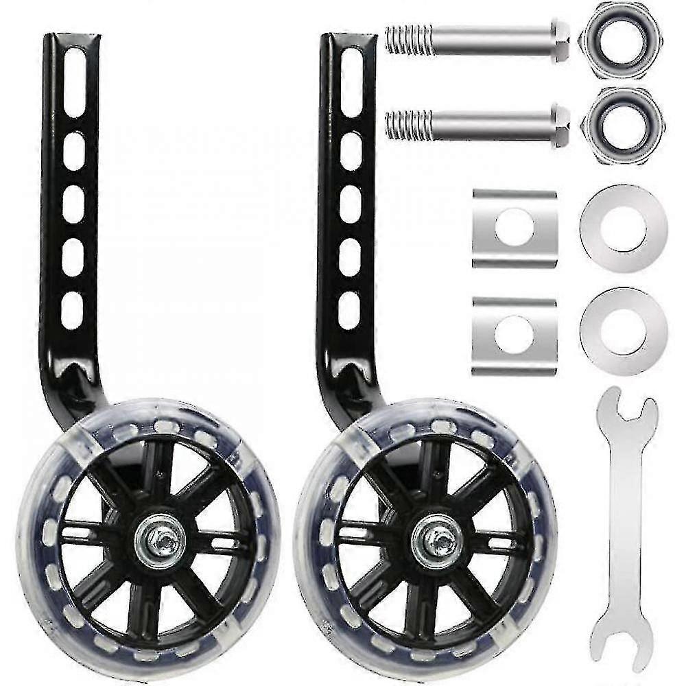 Led Flashing Bicycle Training Wheels Stabilisers Kit