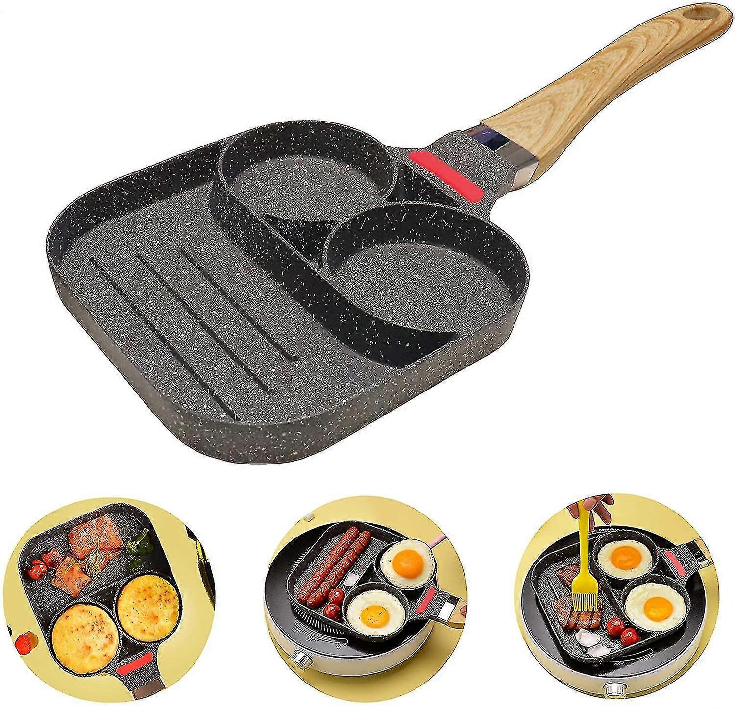 Egg Frying Pan, Breakfast Pancake Pan Egg Pan With 2 Hole, Non-stick Fried Egg