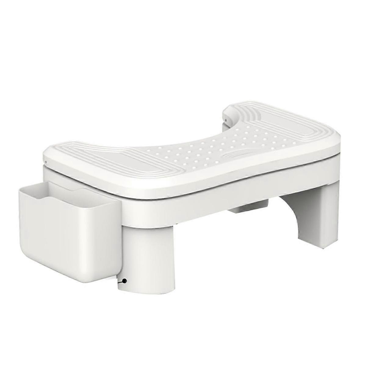 Toilet Stool Squat Adult, Height Adjustable Poop Stool for Bathroom with Storage Box, Portable Non-