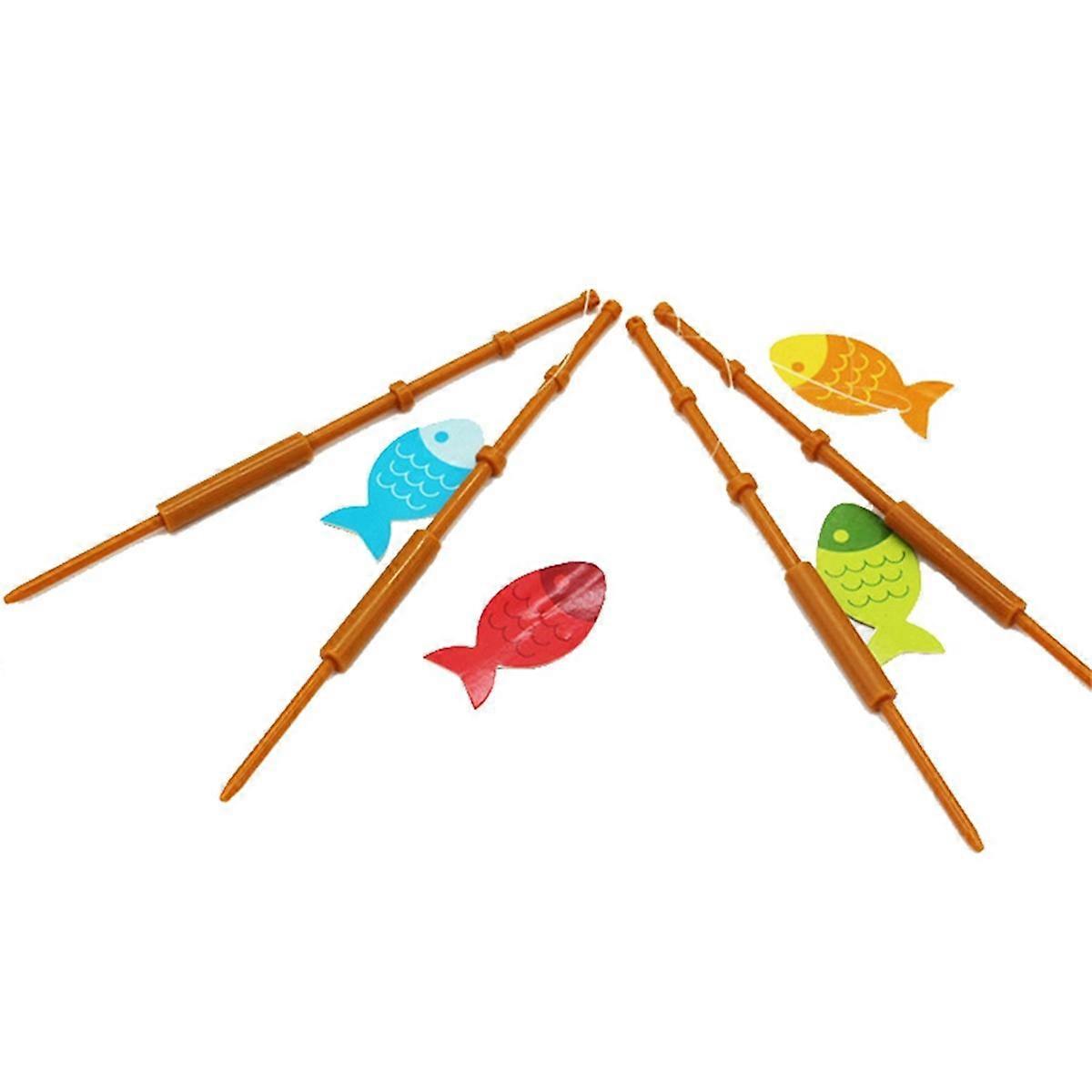 40Pcs Mini Fish Pole Decoration Little Fisherman Fishing Pole Picks Party Supplies Mini Fish Pole C