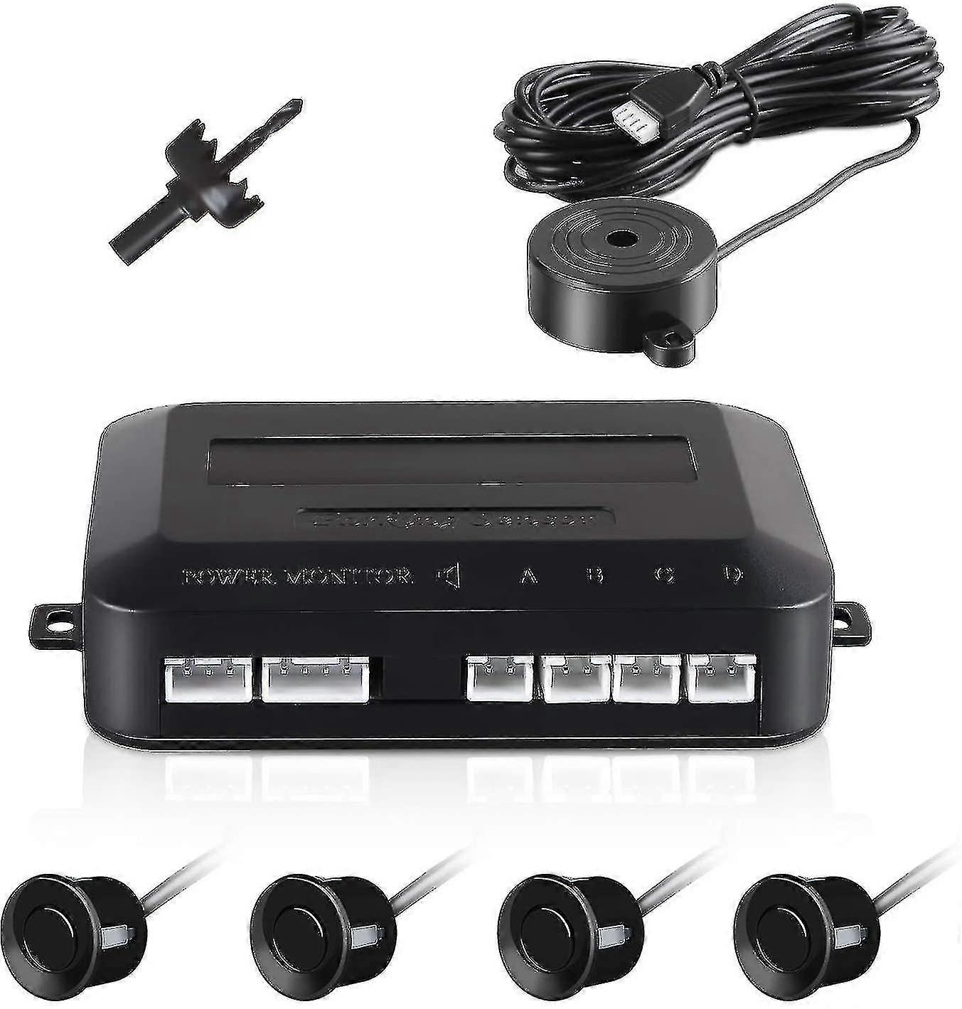 Car Reversing Sensor, Auto Parking System Reversing Radar With Bibi Buzzer Alarm And 4 Sensors - Black  TA