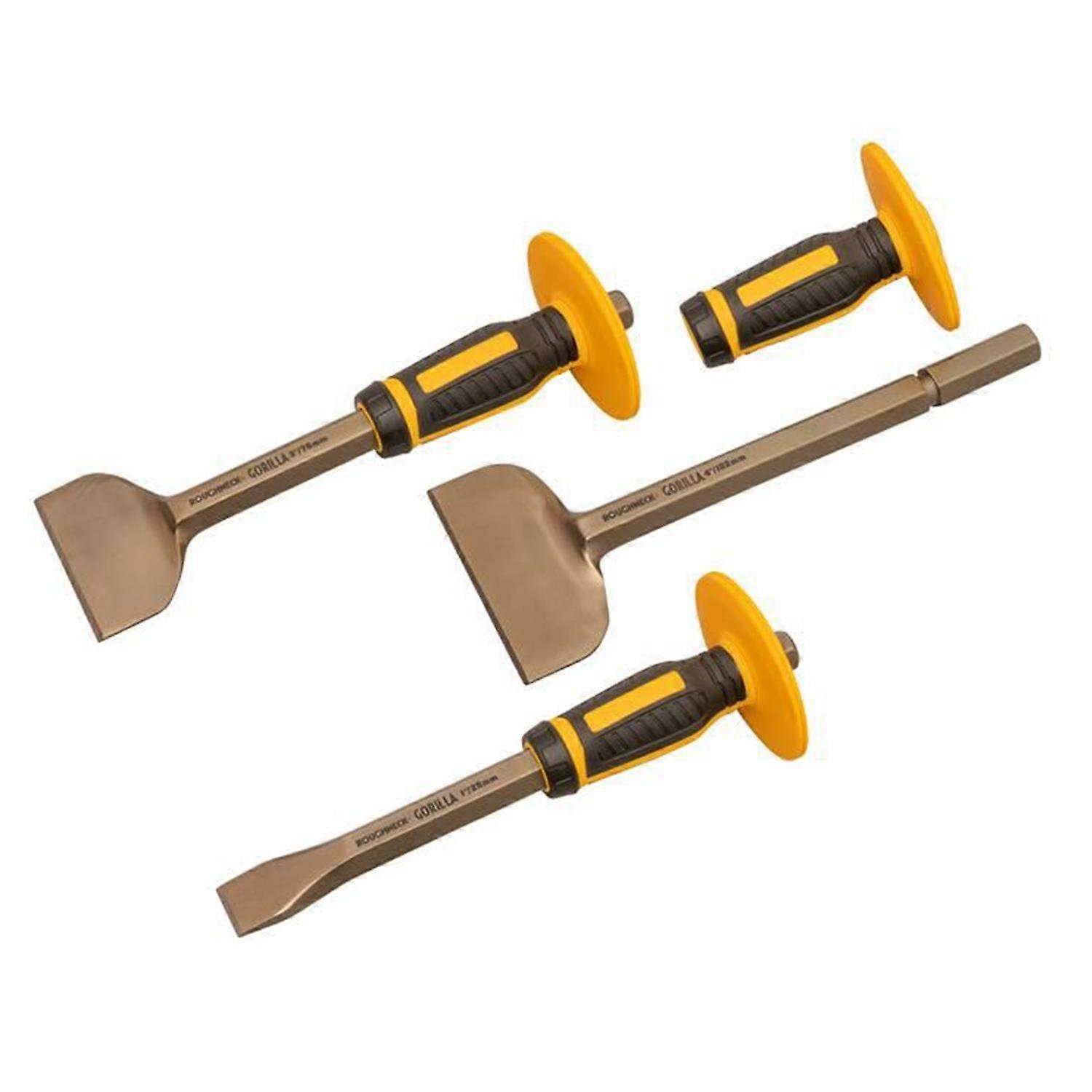 Bolster & Chisel Set with Non-Slip Guards, 3 Piece