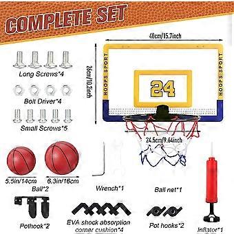 Mini Basketball Hoop Set – Over The Door Indoor Game With Backboard, Ball, Pump & Net – Heavy Duty