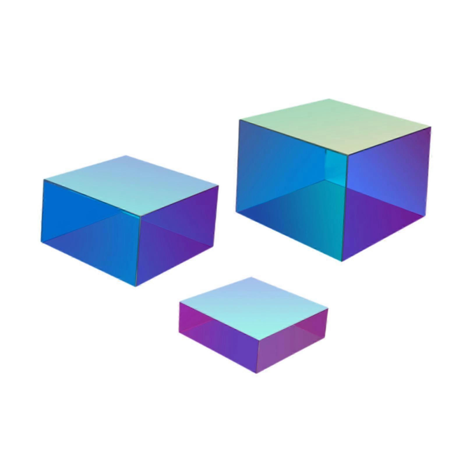 3Pcs Acrylic Cube Display Box Riser for Collectibles Action Figures Catering