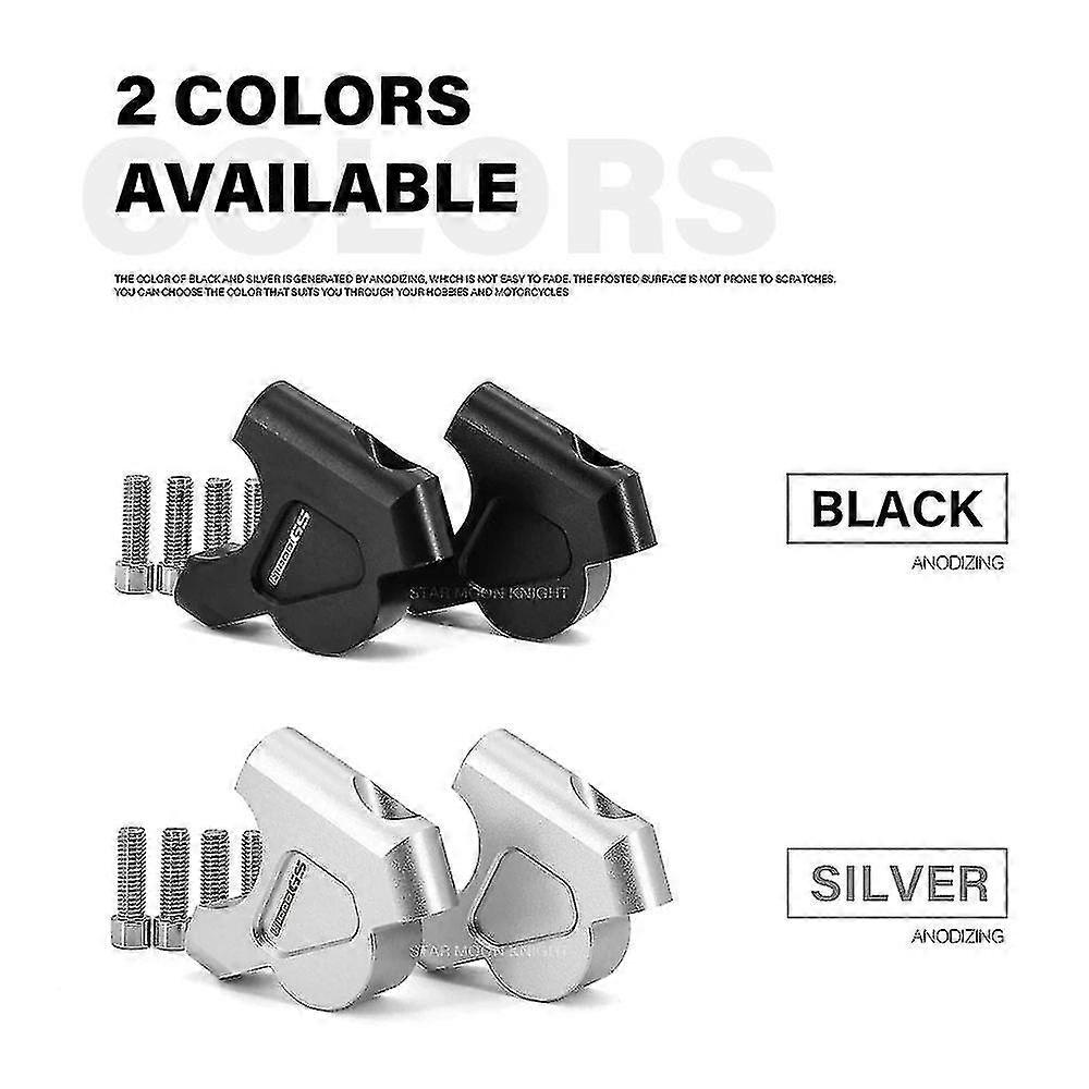 Lenkererhöhung Für BMW R1200GS/R1250GS/S1000XR - Aluminium, Schwarz/silber