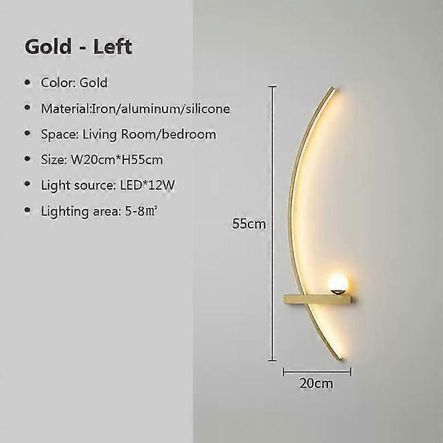 Jelivey LED Decor Lampada Da Parete Moderna Lampada Interna Nordic Art TV Home Decor Applique Soggiorno Divano Comodino Specchio Lampada Oro Sinist...