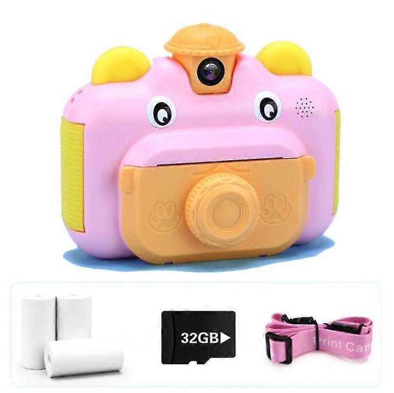 キッズインスタントプリントカメラおもちゃ子供1080P HD、32GBカードPKCMR01