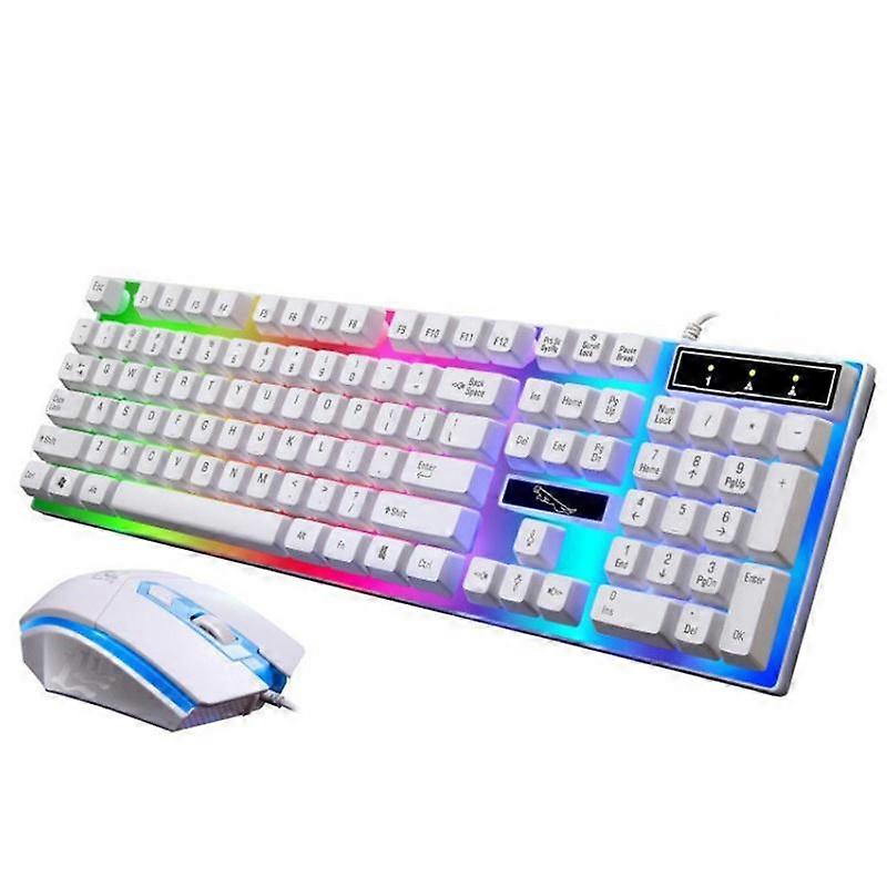 LED Gaming Keyboard and Mouse Set Rainbow Wired USB for PC Laptop PS4