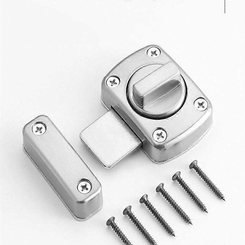 Silver (SmallBathroom Latch Rotation Door Latch Door Lock Bolt, Additional Fixed Anti-theft Lock for Latch Zinc Alloy and Right for Balcony Toilet Pet