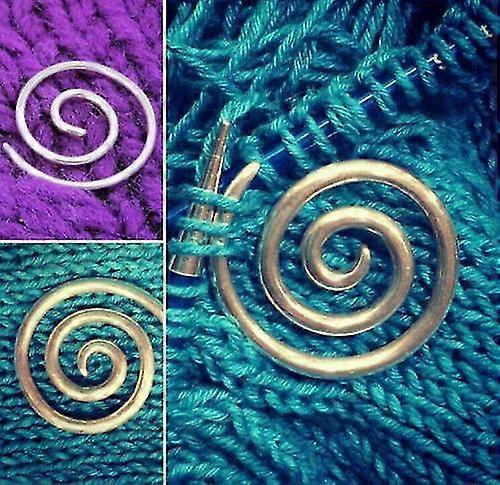 Spiral Cable Needle Knitting Needle Stitch Holder - Silver