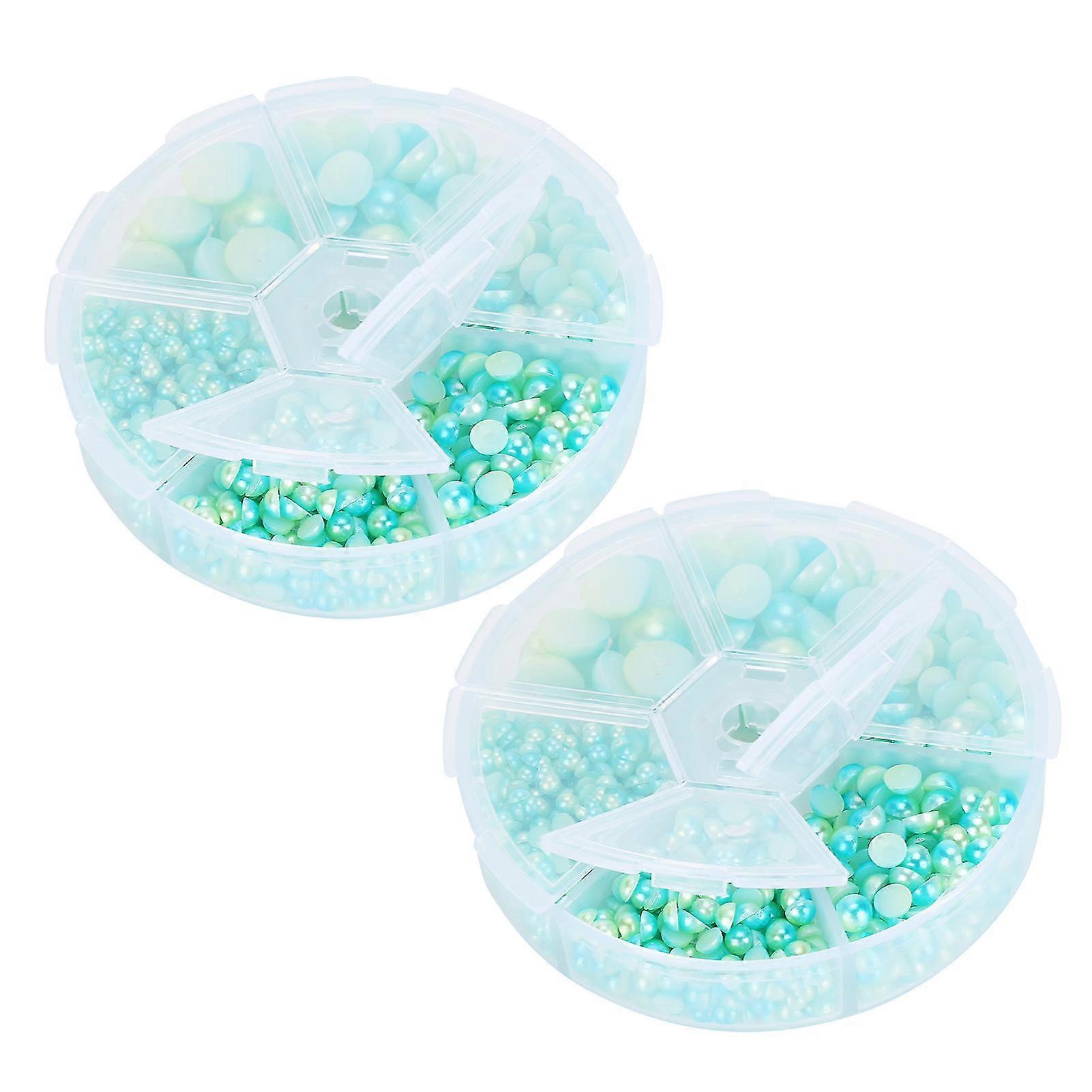 YellowGreen Gradient Imitation Pearl Flat Back Decorative Accessories for Clothing DIY - 2 Boxes