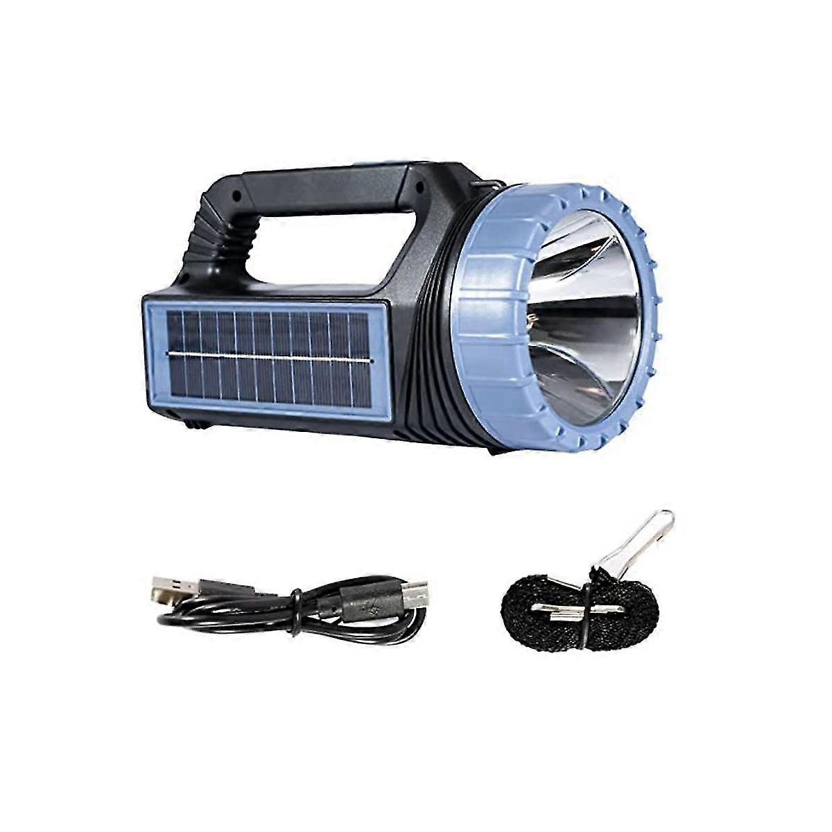 8000 Lumen Portable Solar Flashlight-stepless Dimming Rechargeable Flashlight,suitable For Hiking, Camping