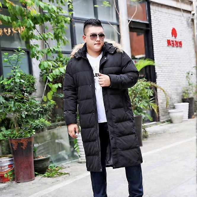 Fashionable new plus size plus extra fat plus extra plus size plus men's lengthened over knee plus oversized stand collar fur collar down jacket