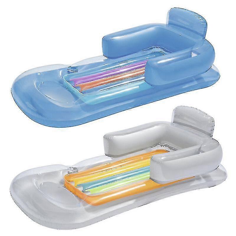 Single Inflatable Lounger Recliner Floating Row With Armrests For Swimming Pool