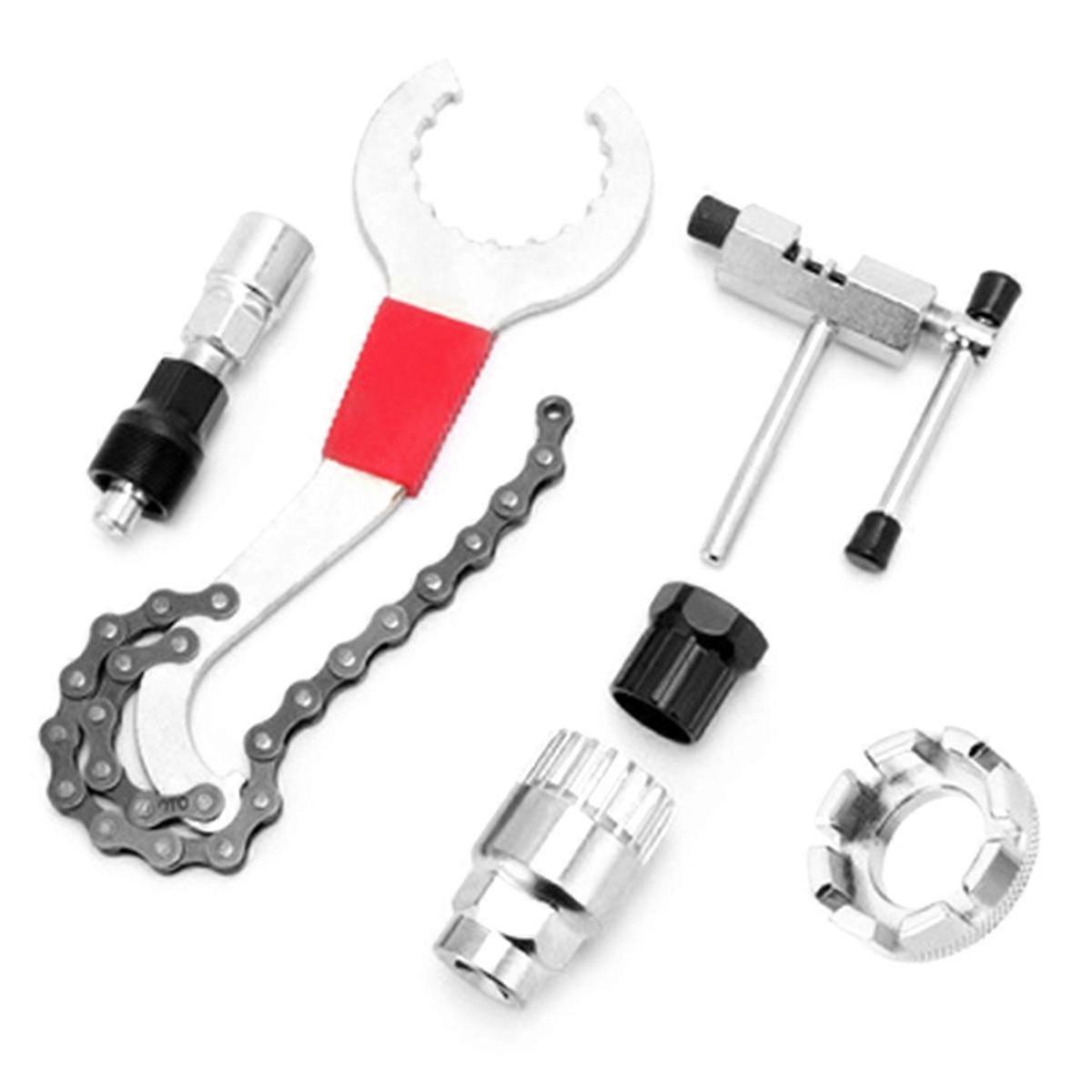 6-Pack Bicycle Repair Tool Kit Crank Chain Cutter Extractor Bracket Flywheel Puller Wrench Chain Re