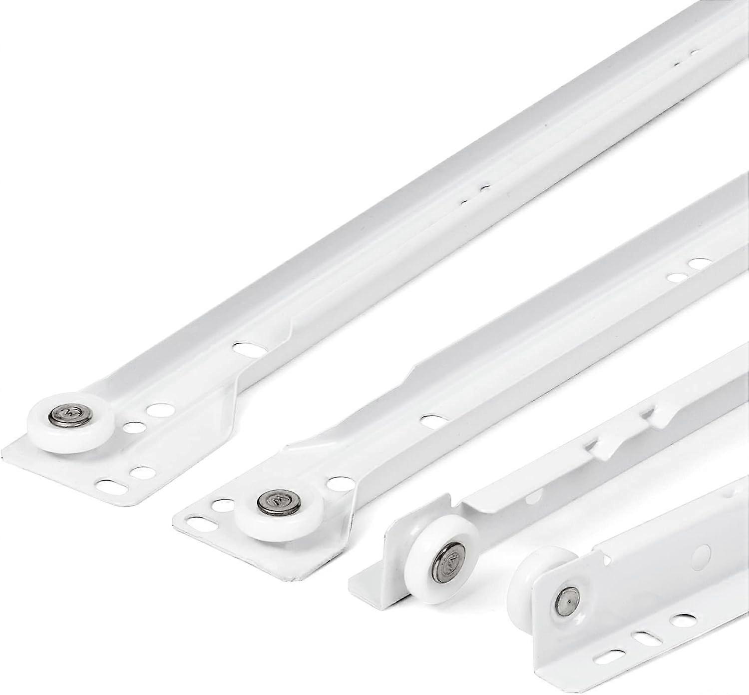 Drawer Slides 400mm - Set of 2 (1 Pair) Sliding Drawer Runners, in White, Partial Extension Slide System - Easy Assembly Sliding Drawer Kit