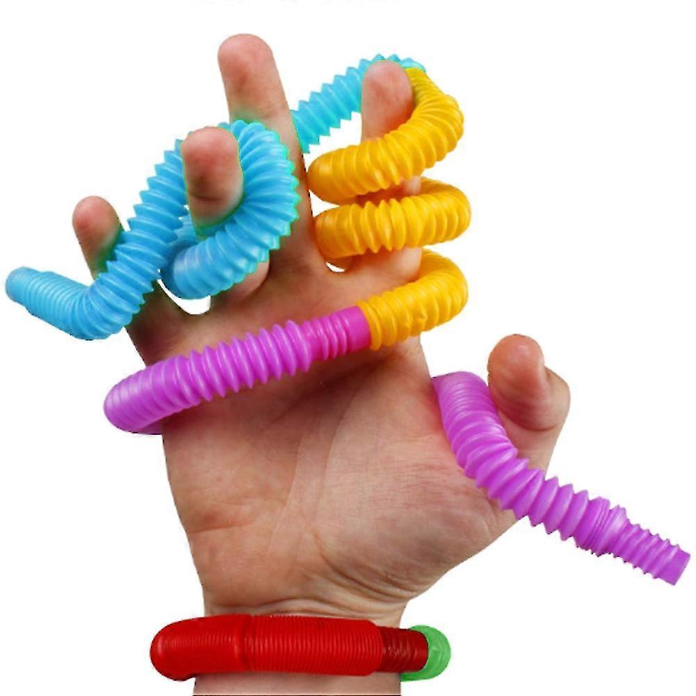 DIY Stretched Plastic Pipe Sensory Toys for Stress Relief - 8PCS Multi Color Fun and Practical Stretch Pipes