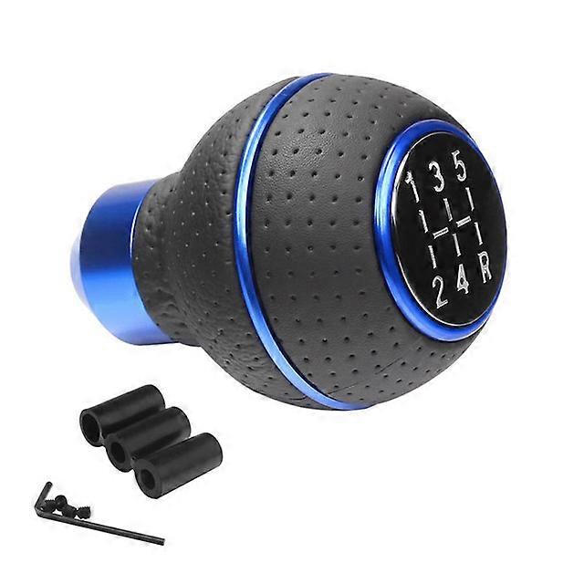1pc Blue Gear Shift Knob 5 Speed Leather Car Gear Stick Level Shift Knob Vehicle MT Gear Shift Knob Shift Stick Replacement Knob