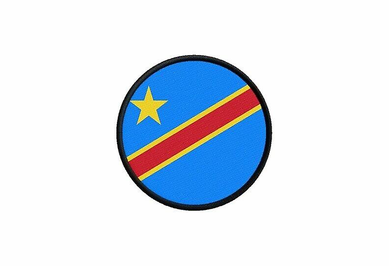 Patch ecusson flag congo rdc printed thermosticker round round round cockade