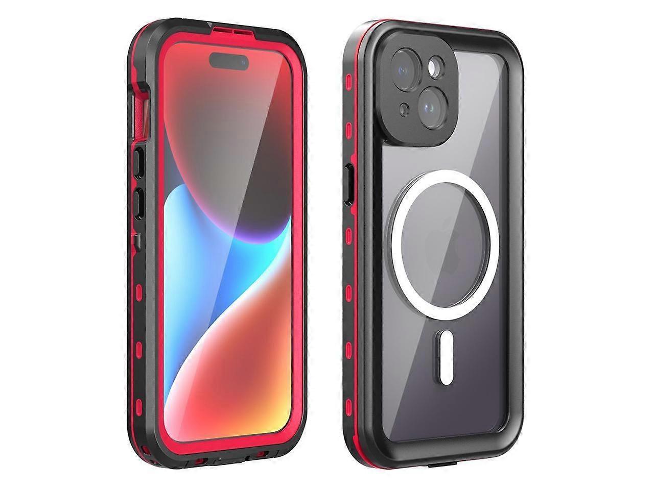 for iPhone 15 6.1 inch Waterproof Case Magnetic, [Compatible with MagSafe][with Screen Protector][IP68 Underwater][15FT Military Dropproof][Dustproof]