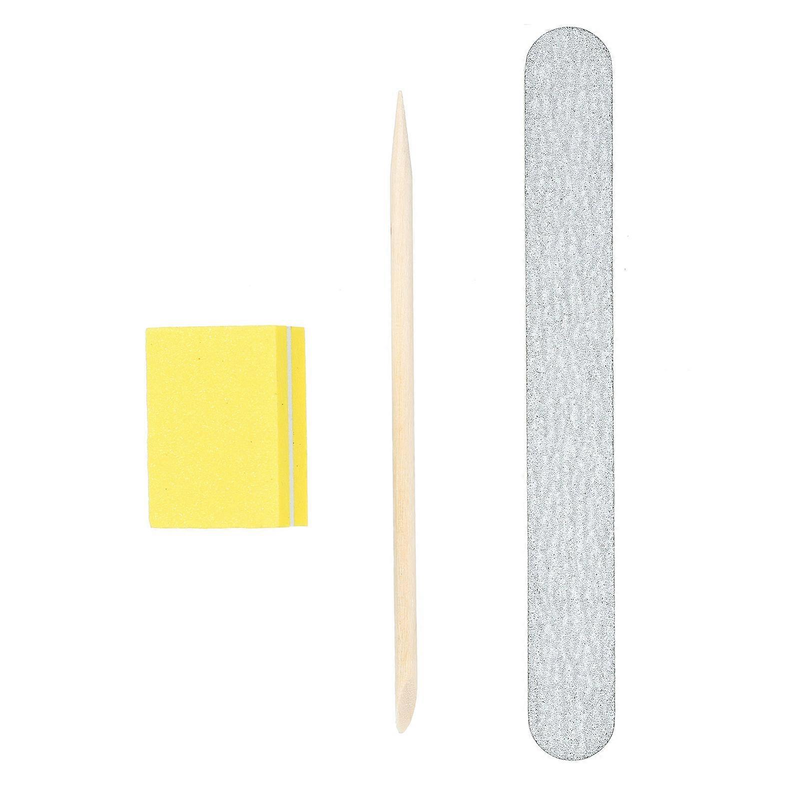 3PCS Manicure Tools Nail Polish Gel Remover Tools Kit with File Nail Sanding File Buffer Block Nail Tools