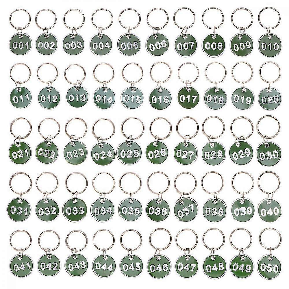 50 Pcs Stainless Steel Keychain Numbered Key Tags Metal Tags Number Keychain Metal Numbered Tags Round Numbered T EOL