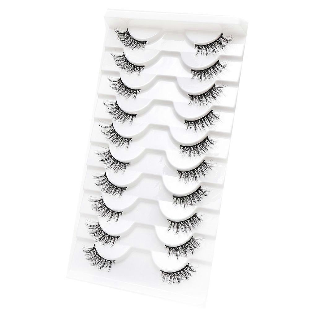 Fluffy-Soft Half Lashes Natural Look Wispy Cat-Eye Lashes 3D False Eyelashes