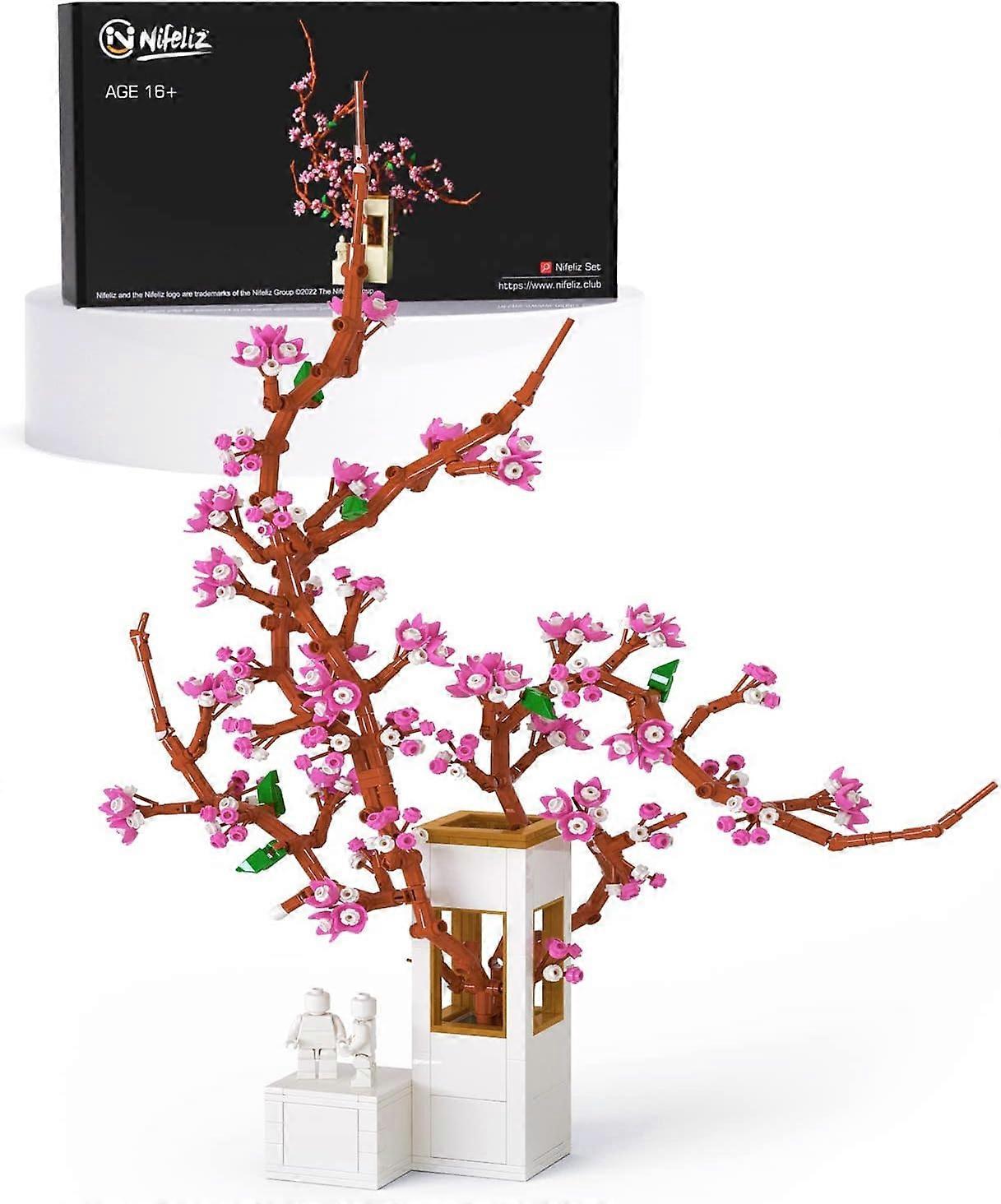 Sakura Pflanze Dekor Blumen für Erwachsene, Kirschblüte DIY Gebäude, Display Set für Zuhause oder Büro (747 Stück)