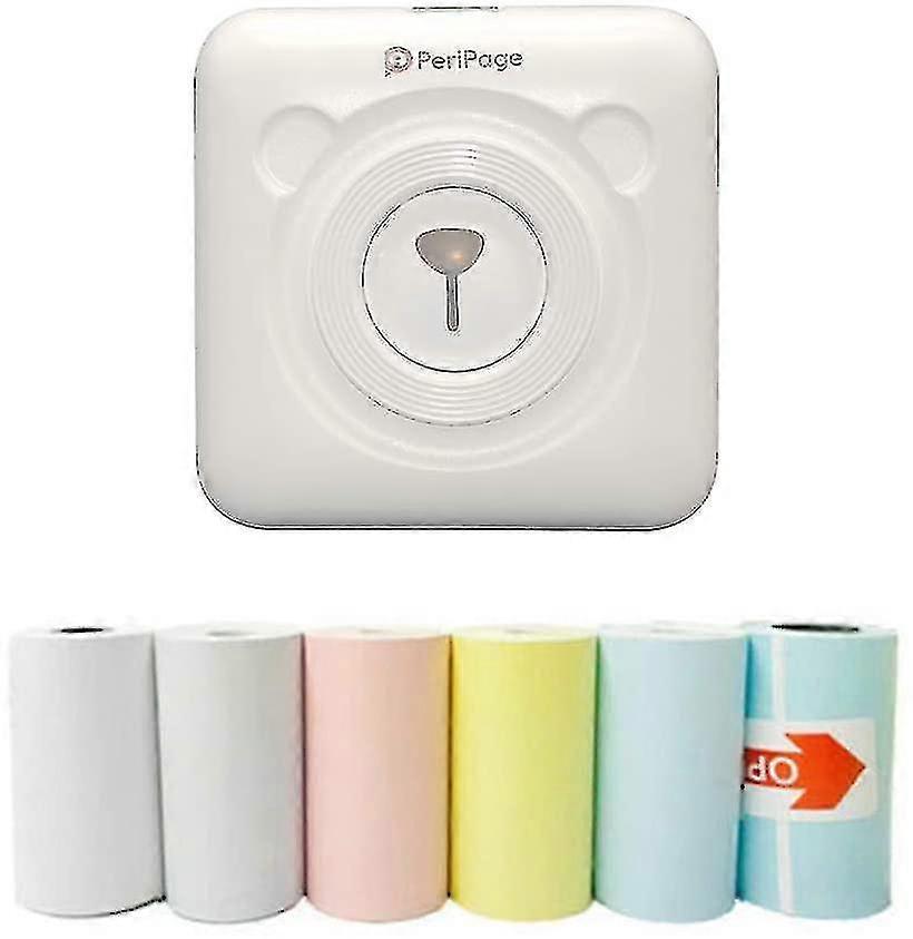 Mini Printer, Wireless Thermal Label Printer, Sticky Note Receipt, Suitable For Android Ios Smart Phone Windows, With 6+1 Printing Paper Roll