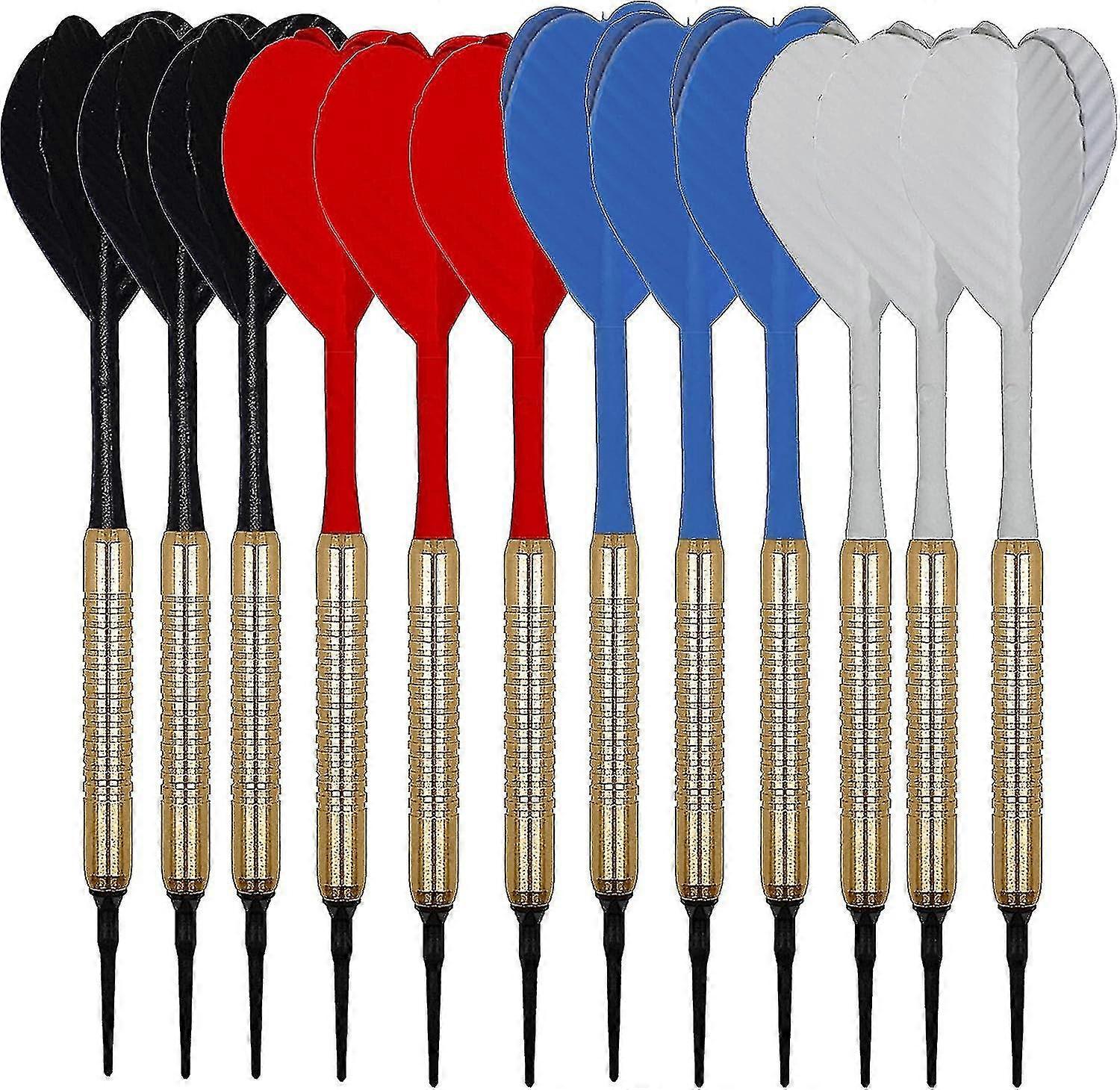 Plastic Tip Darts 12 Pack Electronic Dartboard Darts Includes 100 Dart Tips And Feather