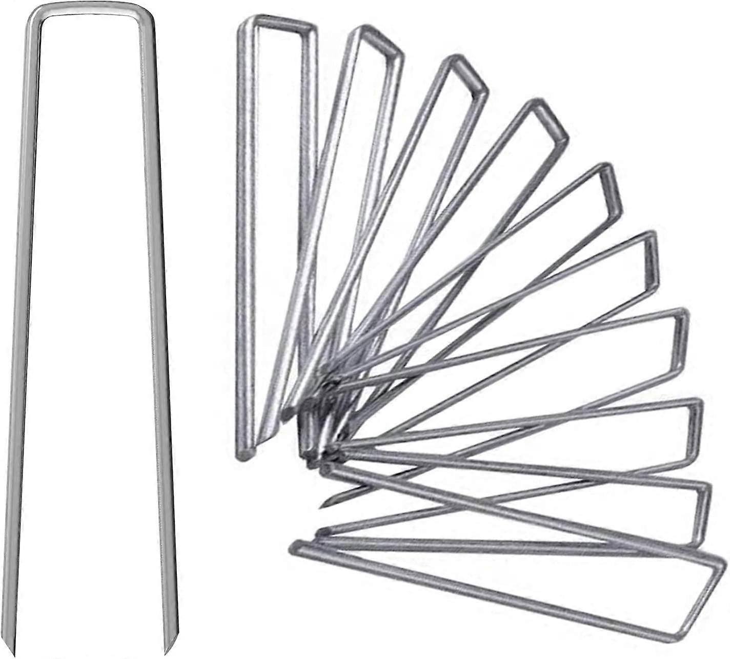 30cm Galvanized Garden Staple Stakes, 25 U Shape Rustproof Garden Staples compatible  Secure Lawn Cloth
