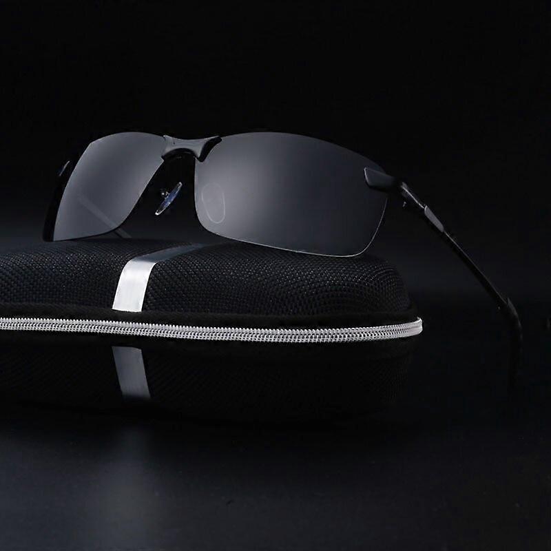 Ανδρικά πολωμένα γυαλιά ηλίου Half-Frame Driving Retro Glasses A2 Black Frame Γκρι για αντιθαμβωτική προστασία, UV προστασία