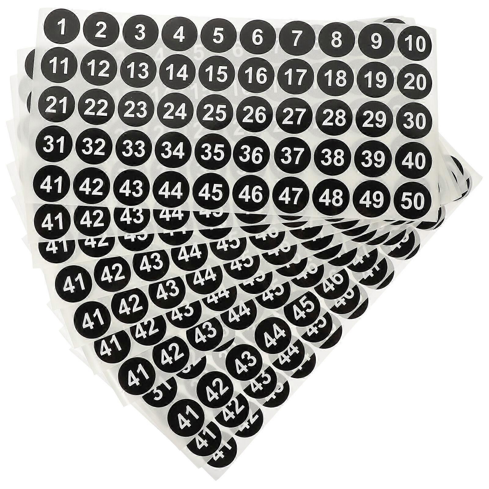 10 feuilles numérotées Autocollant Numéro adhésif Numéro Autocollant Classification Autocollant