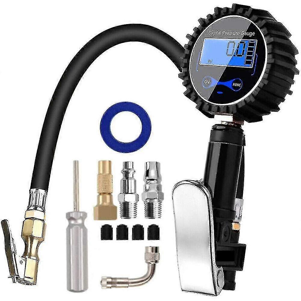Digital Tire Gauge, High Accurate Digital Tire Pressure Gauge With Inflator Gun