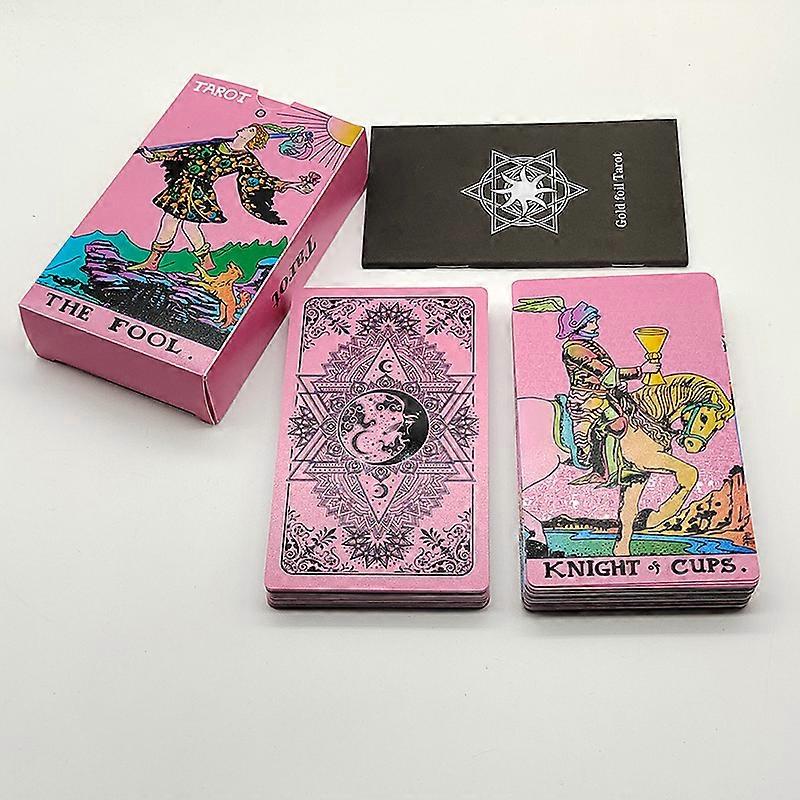 Without Gold Waterproof Plastic Tarot Cards With Manual PVC Board Game Astrologic Oracle Deck For Beginners