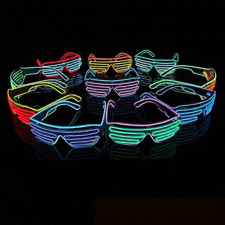 Neon Led Light Up Shutter Flashing Glasses Eyewear For Nightclub Halloween Rave Party Disco