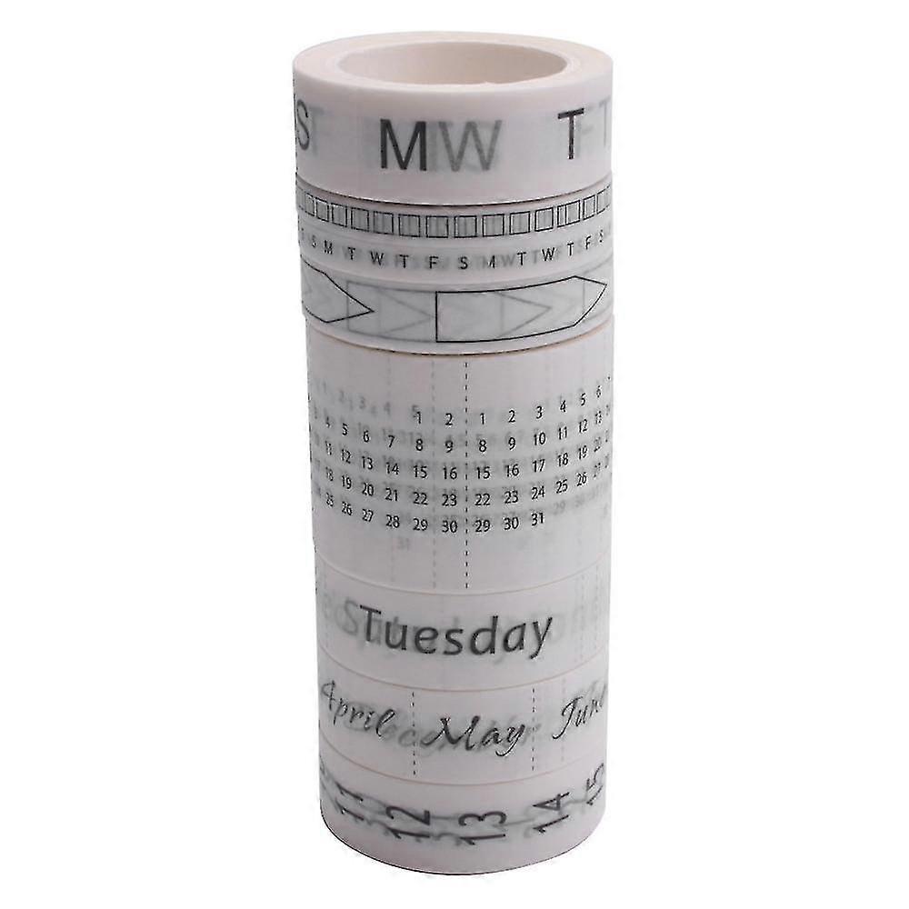 8 Rolls Calendar Washi Tape Set Date Day Week Month Number Calendar Washi Masking Tape Decorative F