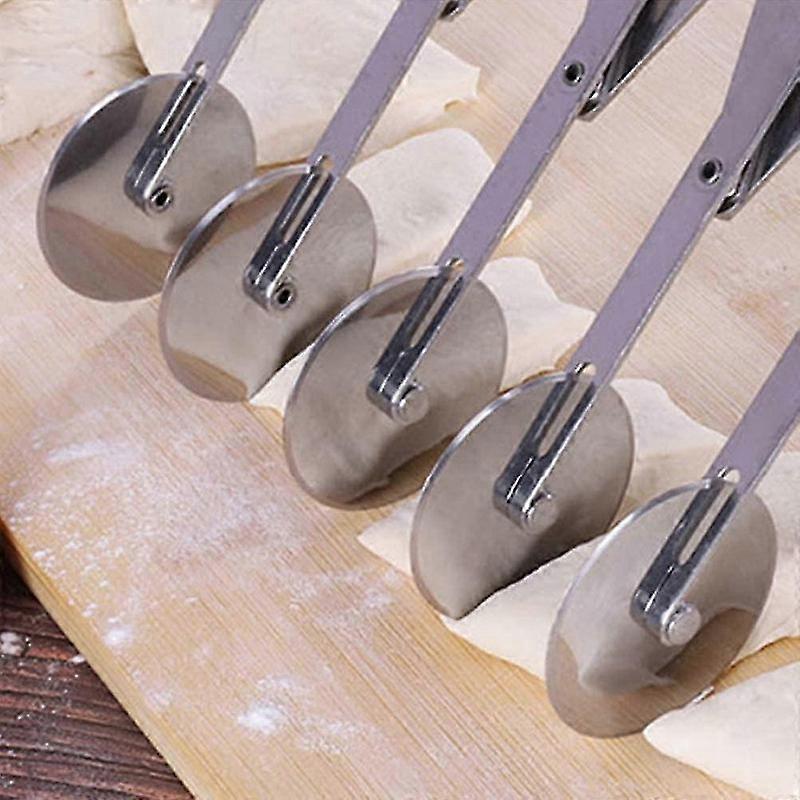 Teigschneider 5 Räder, Kuchenteiler Teigrad Multifunktionale Edelstahl Teigteiler 5 Rad Schneideräder, Einstellbare Kuchenteiler, Pizza
