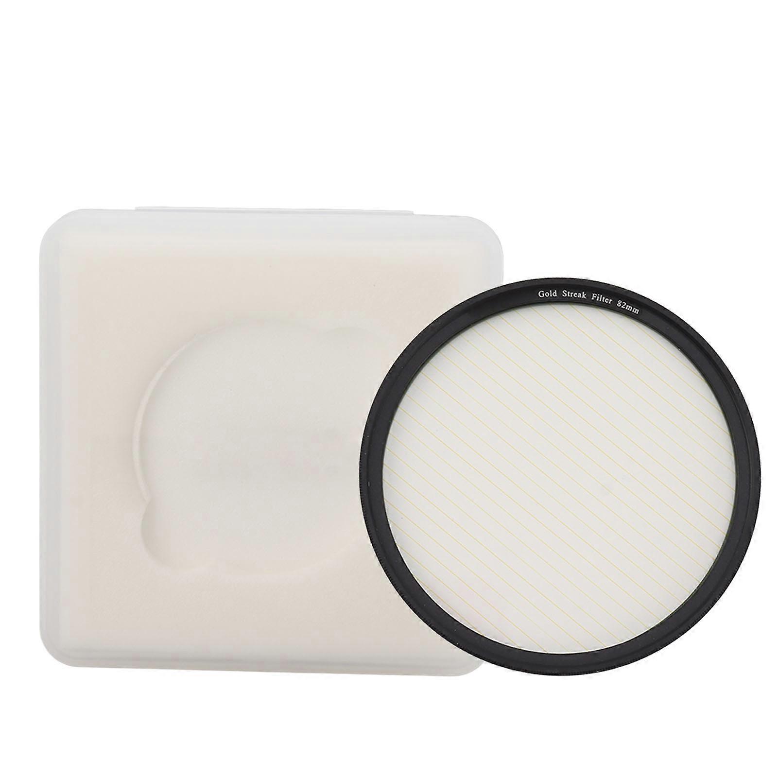 Gold Streak Filter Light Flare Effect Filter Optical Glass Camera Lens Filter with Case for Photography Nightshoot