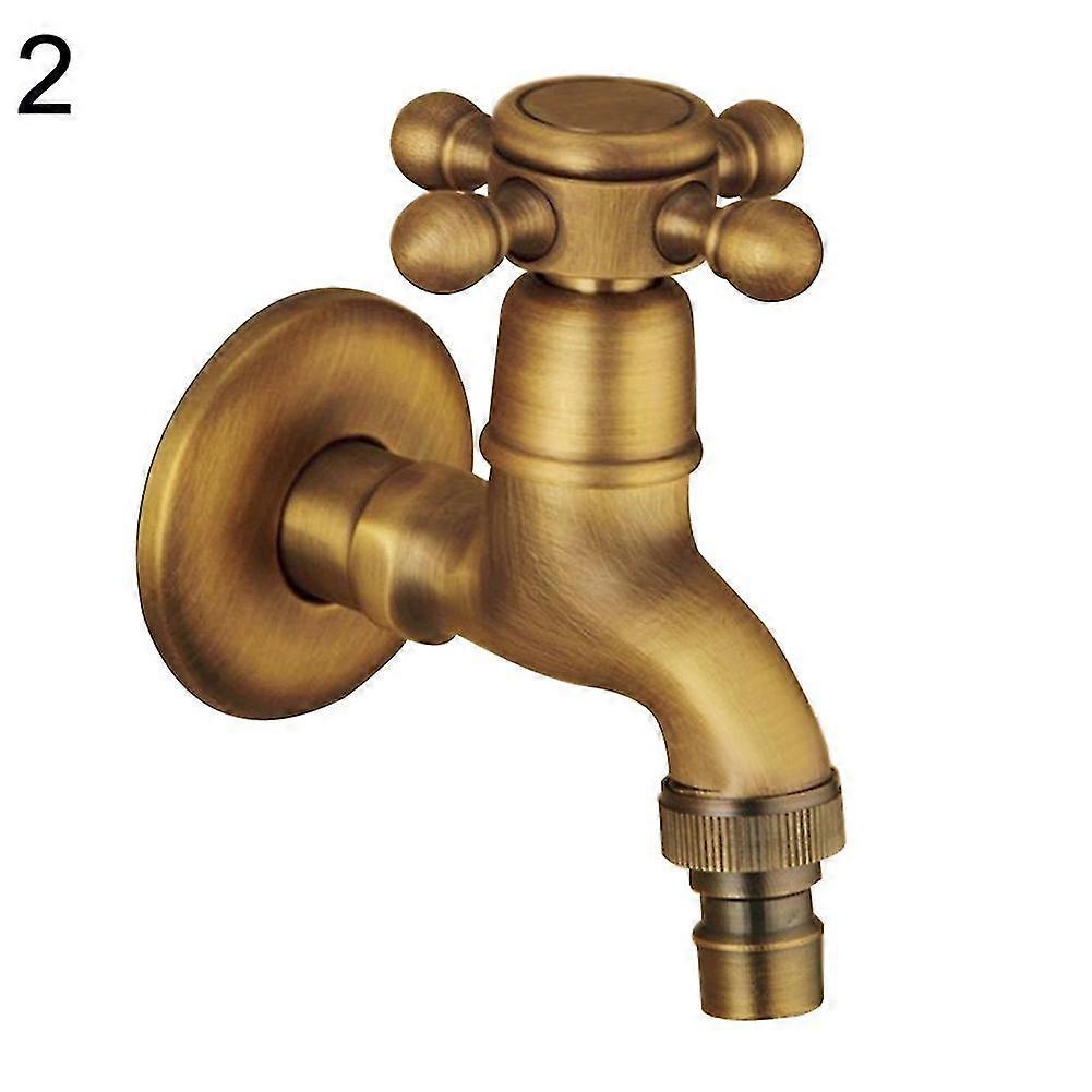 Antique Brass Copper Wall Mounted Faucet Bathroom Sink Washing Machine Water Tap s202412244574