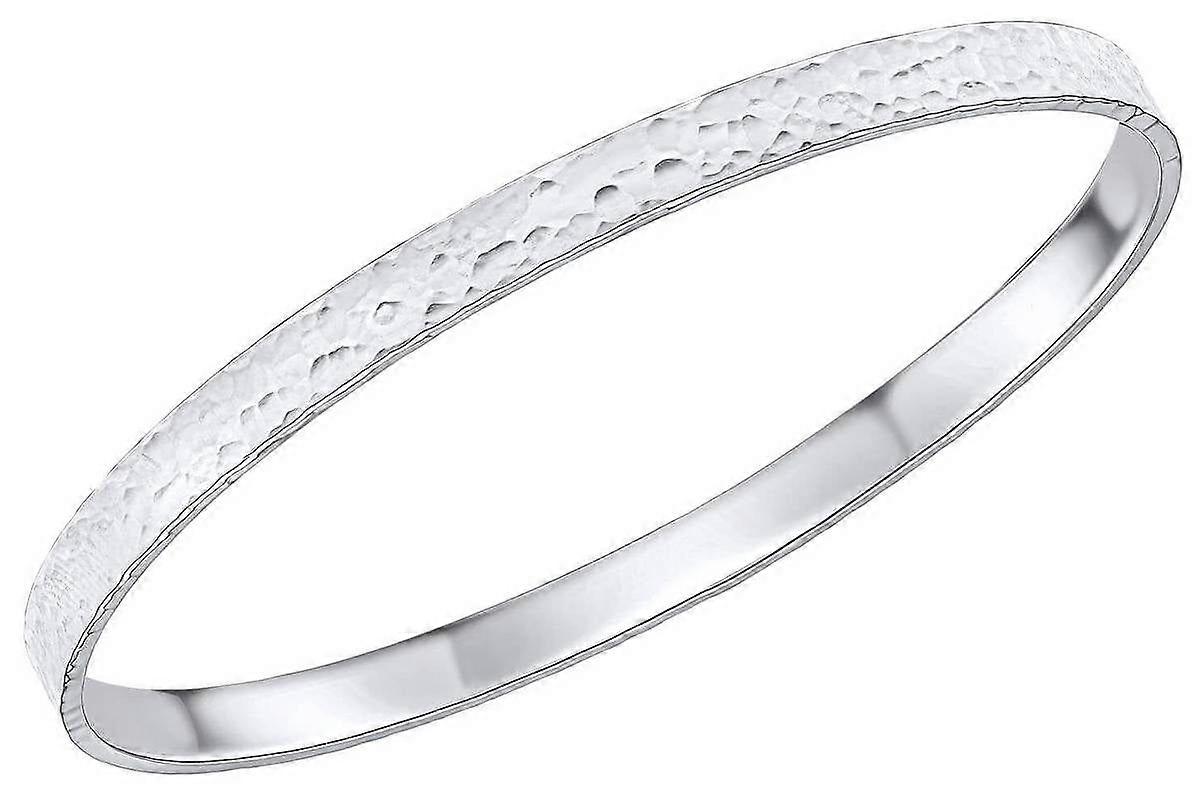 Beginnings Hammered Texture Bangle - Silver
