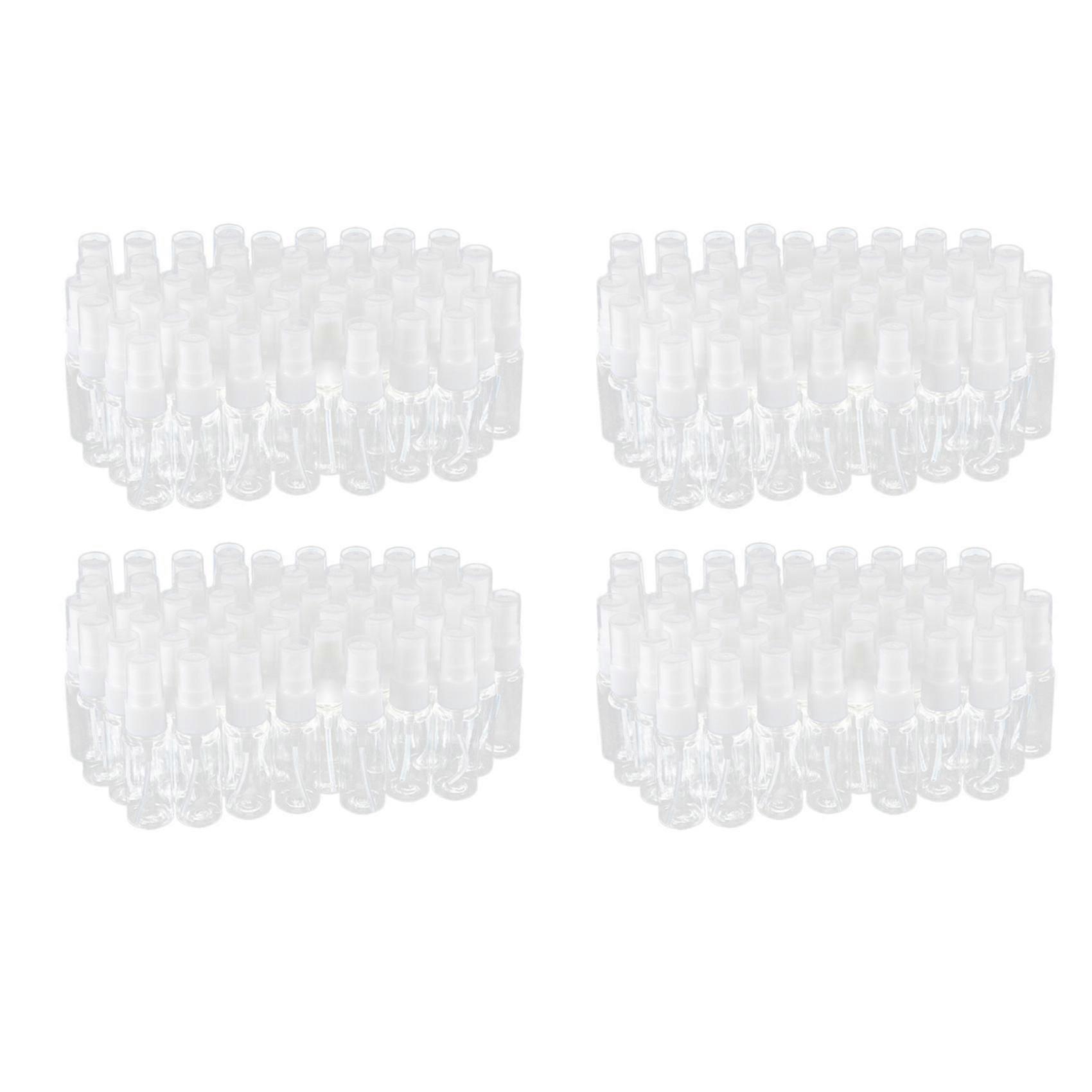 200x flaconi spray vuoti in plastica trasparente con panno per la pulizia in microfibra, 20 ml ricaricabile co