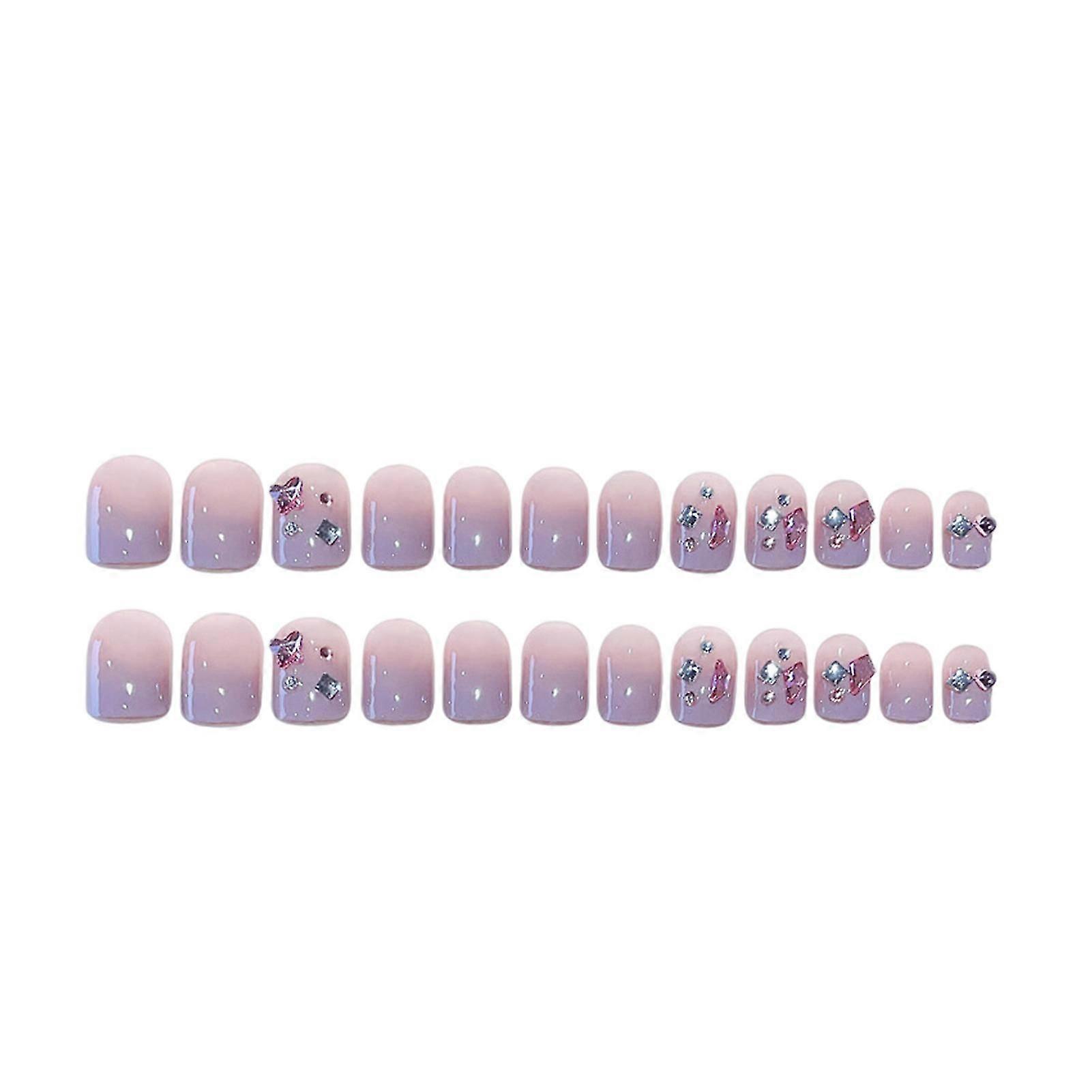 Farverig Rhinestone Setting False Manicure Charmerende Com Jelly Glue Model