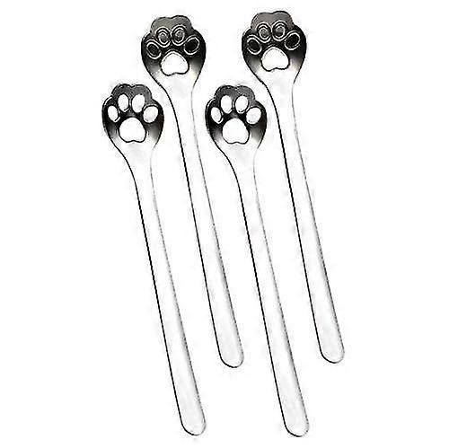 Cat Paw Spoon Stainless Steel Teaspoons, 4st