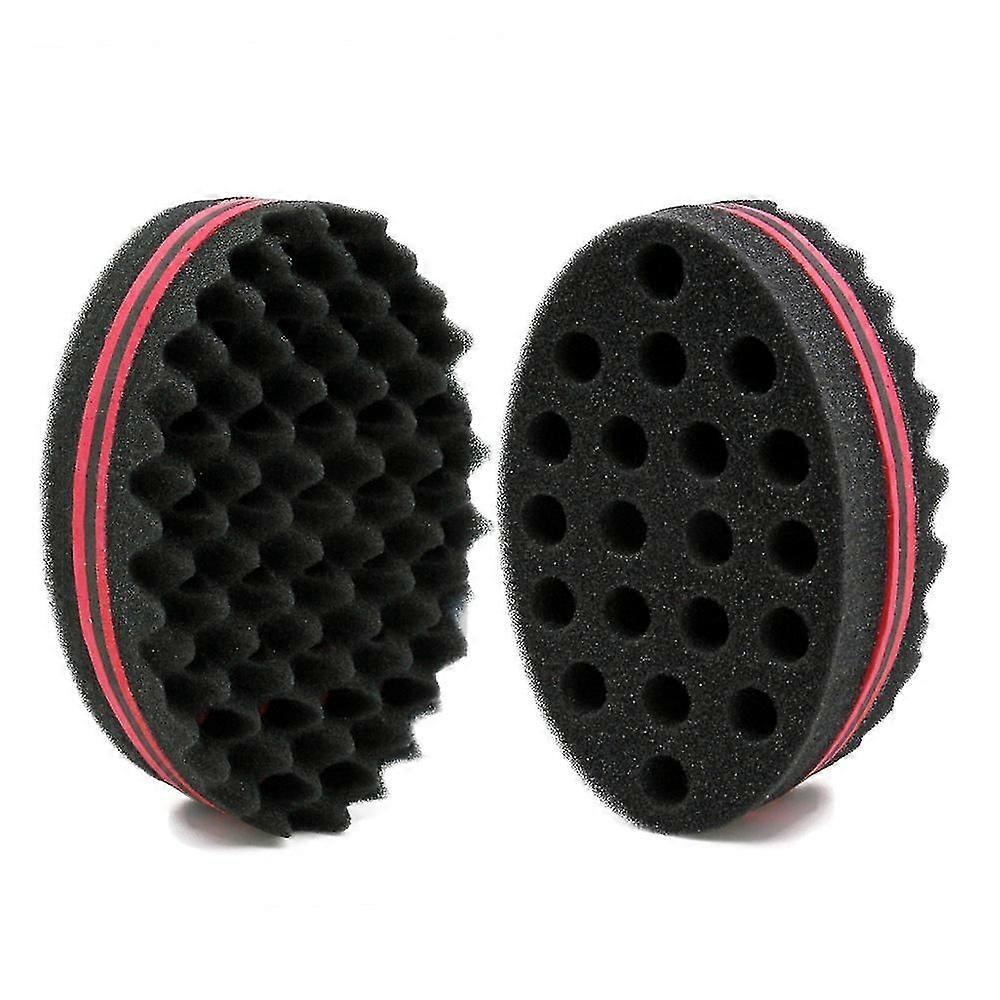 2pcs Small Holes Hair Twists Sponge Barber Brush For Dreads Locking Twist Afro Curl Coil Comb Care Tool