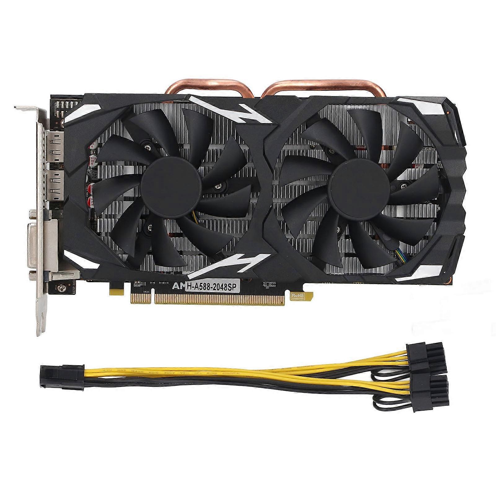 RX580 Game Scheda Grafica 8GB GDDR5 256BIT A Basso Rumore Desktop Computer Scheda Grafica per Win 10 11 Vista per Linux